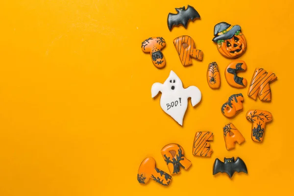 Concetto Halloween Con Biscotti Cibo Festivo — Foto Stock