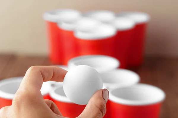 College Party Sport Beer Pong — Stock Photo, Image