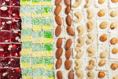 Çeşitli geleneksel Türk lokumu yakın çekim