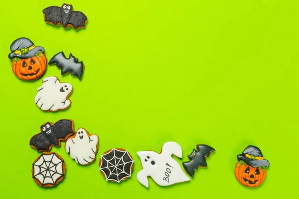 Halloween Concept Met Cookies Feestelijke Voedsel — Stockfoto