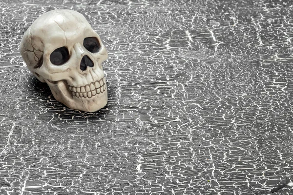 Halloween decoration on table, spooky background.