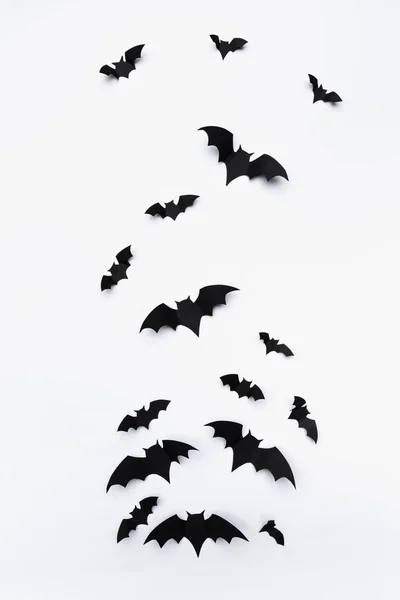 Halloween Decoratie Concept Papier Vleermuizen Vliegen — Stockfoto