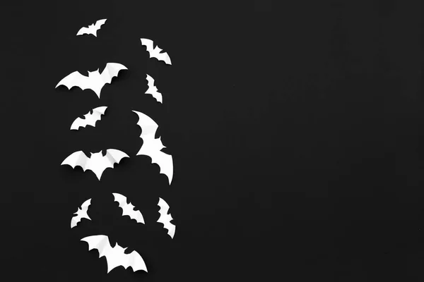 Halloween Dekorace Koncept Létající Netopýři Papíru — Stock fotografie