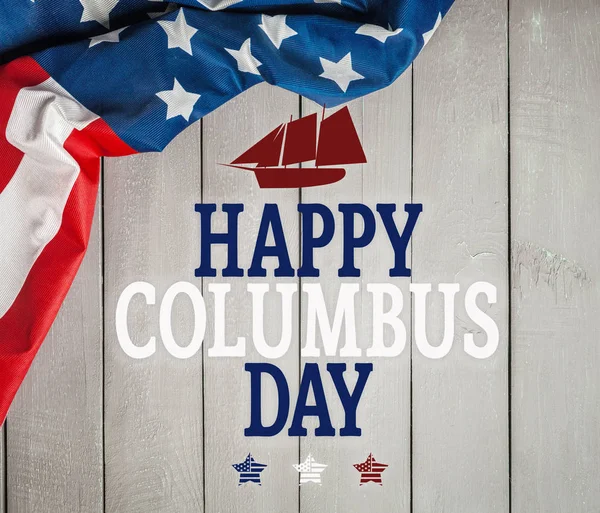Glücklich Kolumbus Tag Banner Amerikanischen Patriotischen Hintergrund — Stockfoto