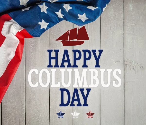 Glad Columbus Day Banner Amerikansk Patriotisk Bakgrund — Stockfoto