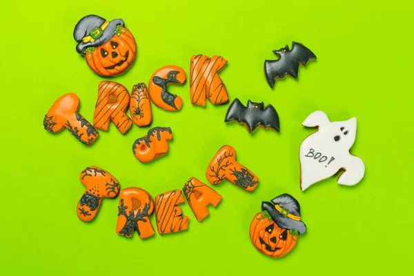 Halloween Concept Met Cookies Feestelijke Voedsel — Stockfoto