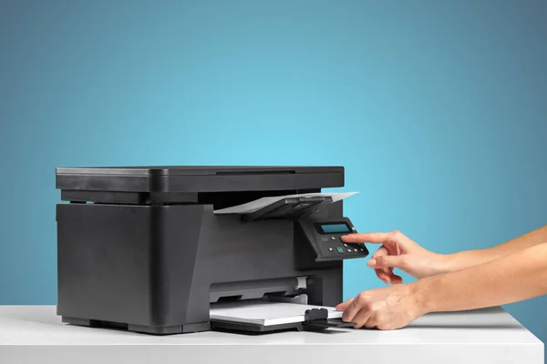 Printer Copier Scanner Office Table — Stock Photo, Image