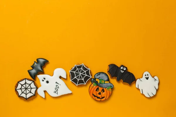 Concetto Halloween Con Biscotti Cibo Festivo — Foto Stock