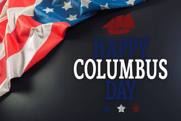 Glücklich Kolumbus Tag Banner Amerikanischen Patriotischen Hintergrund — Stockfoto