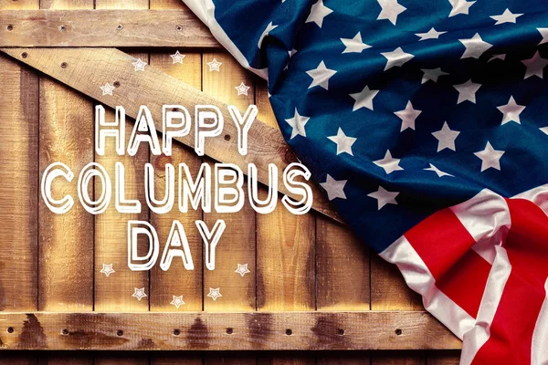 Szczęśliwy Dzień Kolumba Transparent Amerykański Patriotyczne Tło — Zdjęcie stockowe