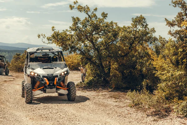 Een Tochtje Atv Achtergrond Close — Stockfoto