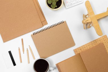 Boş ofis Resepsiyon arka plan kopya alanı metni ile. Üstten Görünüm.