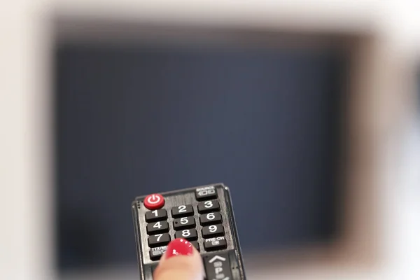 Watching Using Remote Controller — Stock Photo, Image