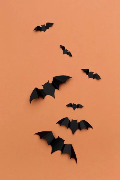 Halloween Koristelu Käsite Paperi Lepakot Lentävät — kuvapankkivalokuva