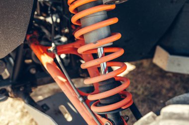 ATV Quad bisiklet, ayrıntılarını yakın çekim: farlar, darbe emici