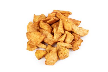 kurutulmuş elma dilim beyaz zemin üzerine izole