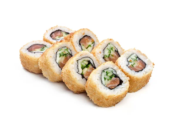 Sushi Roll Elszigetelt Fehér Háttér — Stock Fotó