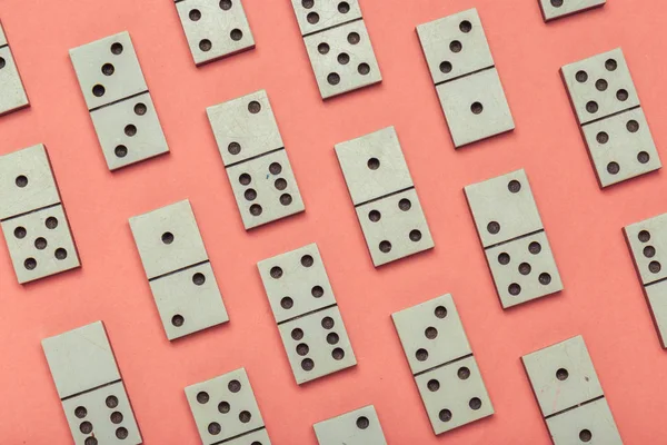 Closeup of domino game, risk concept