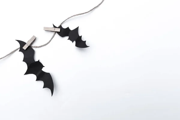 Halloween Concetto Decorazione Pipistrelli Carta Volare — Foto Stock