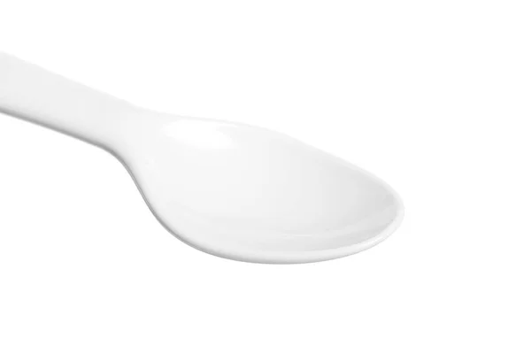 Plastic Spoon White Background — Stock Photo, Image