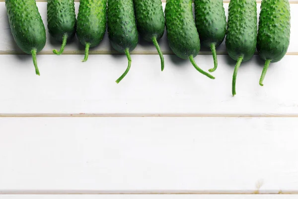 Cucumber Wooden Background — Stock Photo, Image