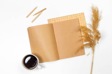 Boş ofis Resepsiyon arka plan kopya alanı metni ile. Üstten Görünüm.