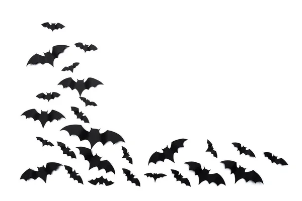 Halloween Concepto Decoración Murciélagos Papel Volando —  Fotos de Stock