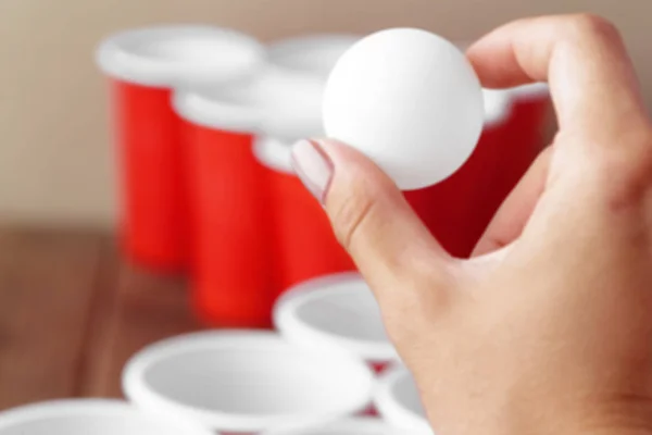 College Party Sport Beer Pong Stock Photo