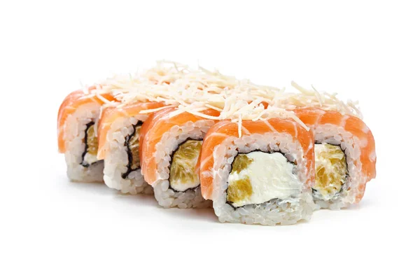 Sushi Roll Isolato Sfondo Bianco — Foto Stock