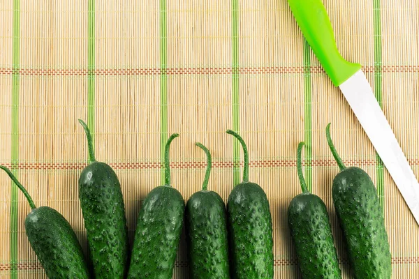 Cucumber Wooden Background — Stock Photo, Image