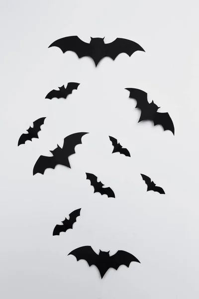 Halloween Concepto Decoración Murciélagos Papel Volando —  Fotos de Stock
