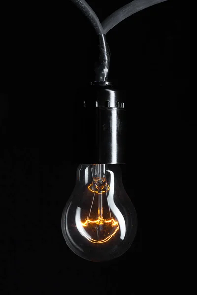 Классическая Лампочка Эдисона Тёмном Фоне Пространством Текста — стоковое фото