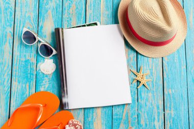 Yazma günlük yaz plaj tatil kavramı