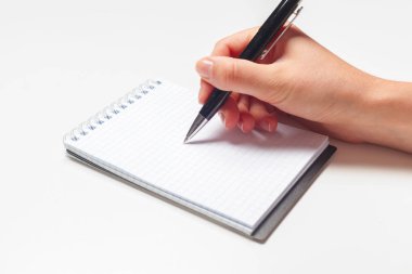 Boş not pad Not kalem ile yakın çekim