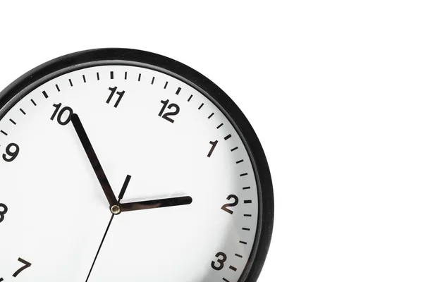 Simples Clássico Preto Branco Relógio Parede Redonda — Fotografia de Stock