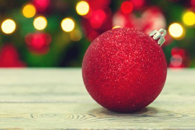 xmas zaman ahşap masa topu