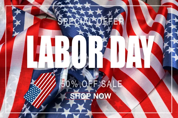 Happy Labor day banner, american patriotic background