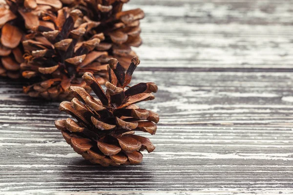 Pine Cone Wooden Table Stock Image