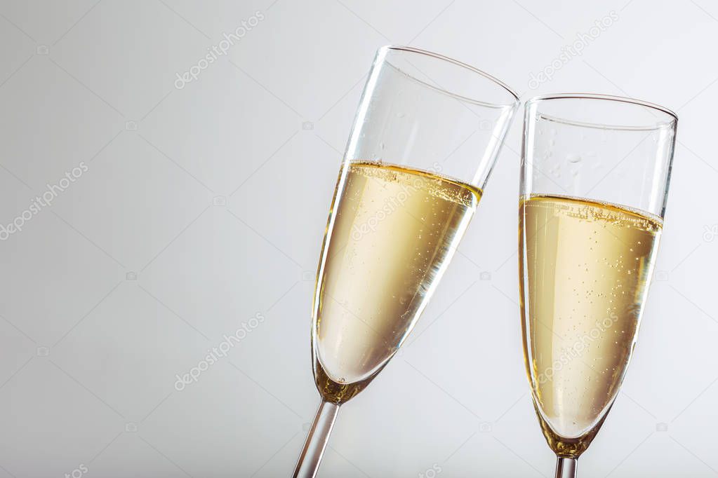 New years eve celebration background with champagne