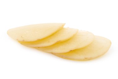 Beyaz arkaplanda izole edilmiş patates
