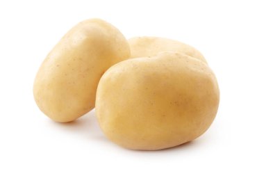 Beyaz arkaplanda izole edilmiş patates