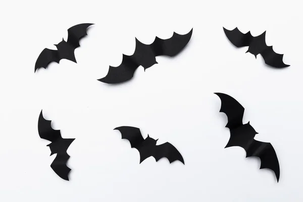 Halloween Concetto Decorazione Pipistrelli Carta Volare — Foto Stock