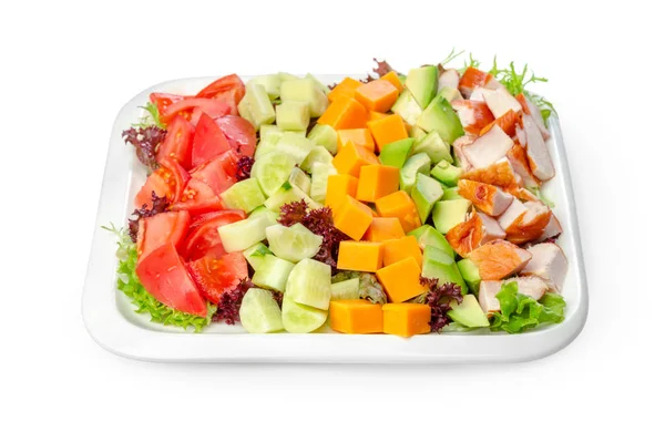 Salat Isoliert Auf Weiß Nahaufnahme — Stockfoto