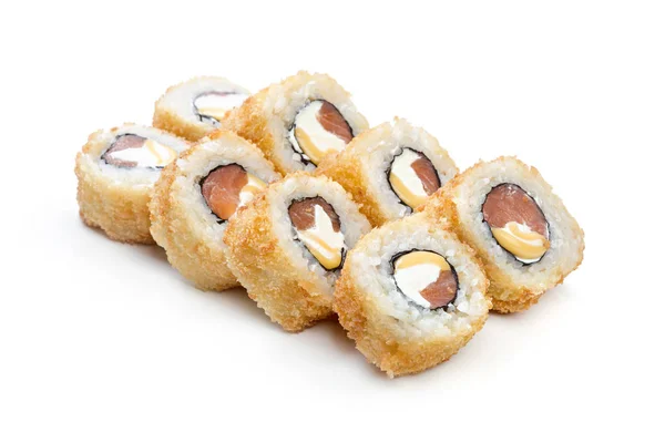 Sushi Roll Elszigetelt Fehér Háttér — Stock Fotó