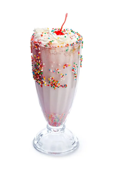 Cocktail Milk Shake Isolado Fundo Branco — Fotografia de Stock