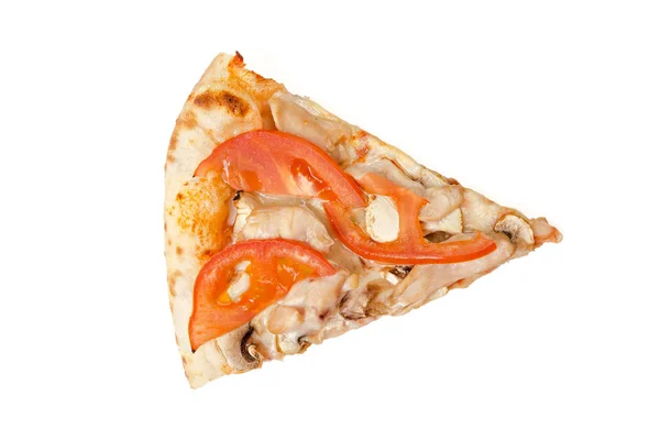 Pizza Scheibe Isoliert Auf Weißem Hintergrund Draufsicht — Stockfoto