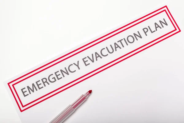 Plan Evacuación Emergencia Segundo Plano Primer Plano — Foto de Stock