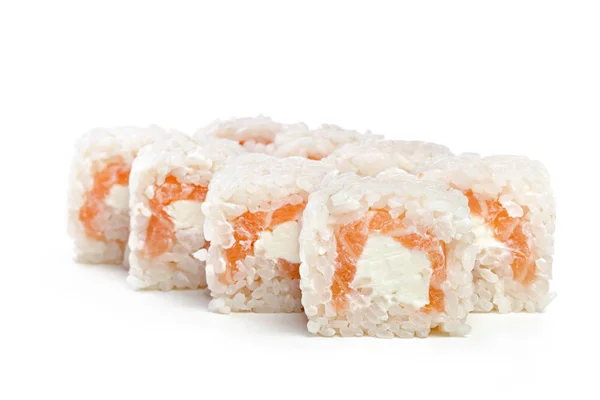 Sushi Roll Geïsoleerd Witte Achtergrond — Stockfoto