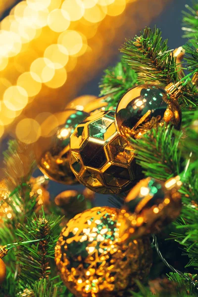 Díszített Karácsonyfa Közelkép — Stock Fotó