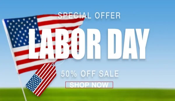 Happy Labor day banner, american patriotic background